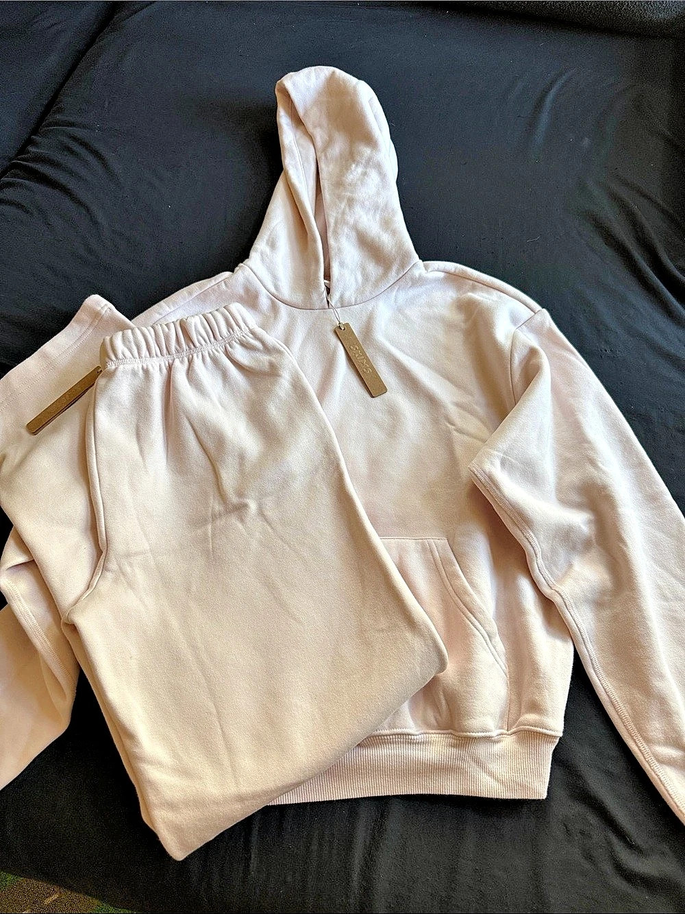 SKIMS Cotton Fleece Pullover Hoodie and Straight Leg Pant.